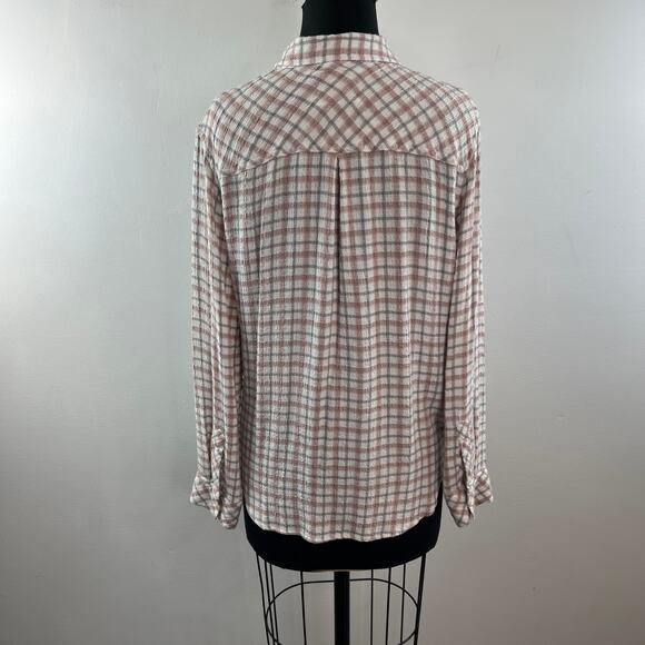 RAILS Brady Shirt Powder Steel Blush Button Down Long Sleeve Chest Pocket Sz M - Picture 6 of 10